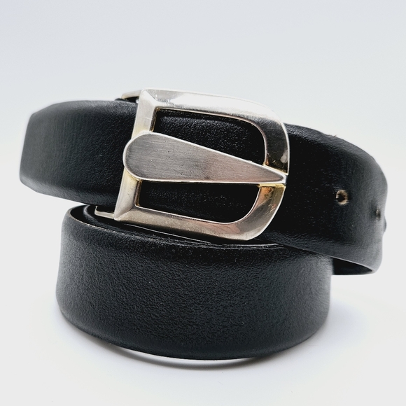 TERNER | silver buckle & cowhide leather belt - Picture 1 of 10